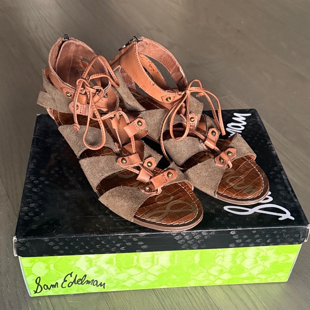 Sam Edelman Brown and Tan Women's Sandals, sz 7.5